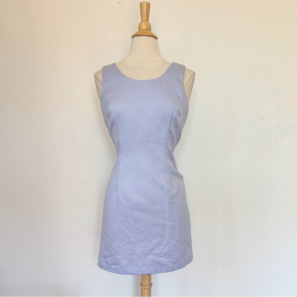 Vintage Purple Satin Sleeveless Mini Cocktail Dress